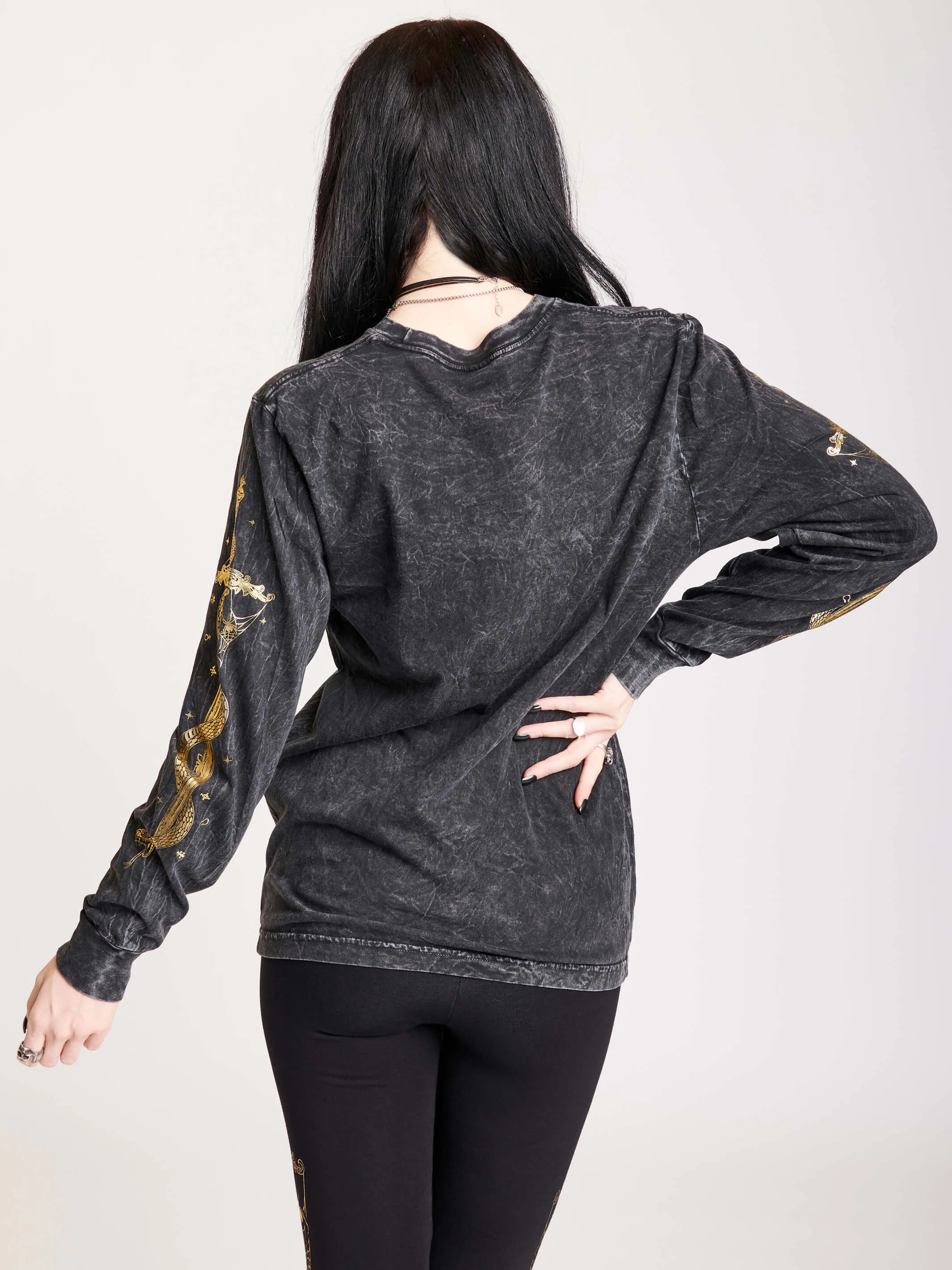Mineral Wash Gold Dagger Long Sleeve