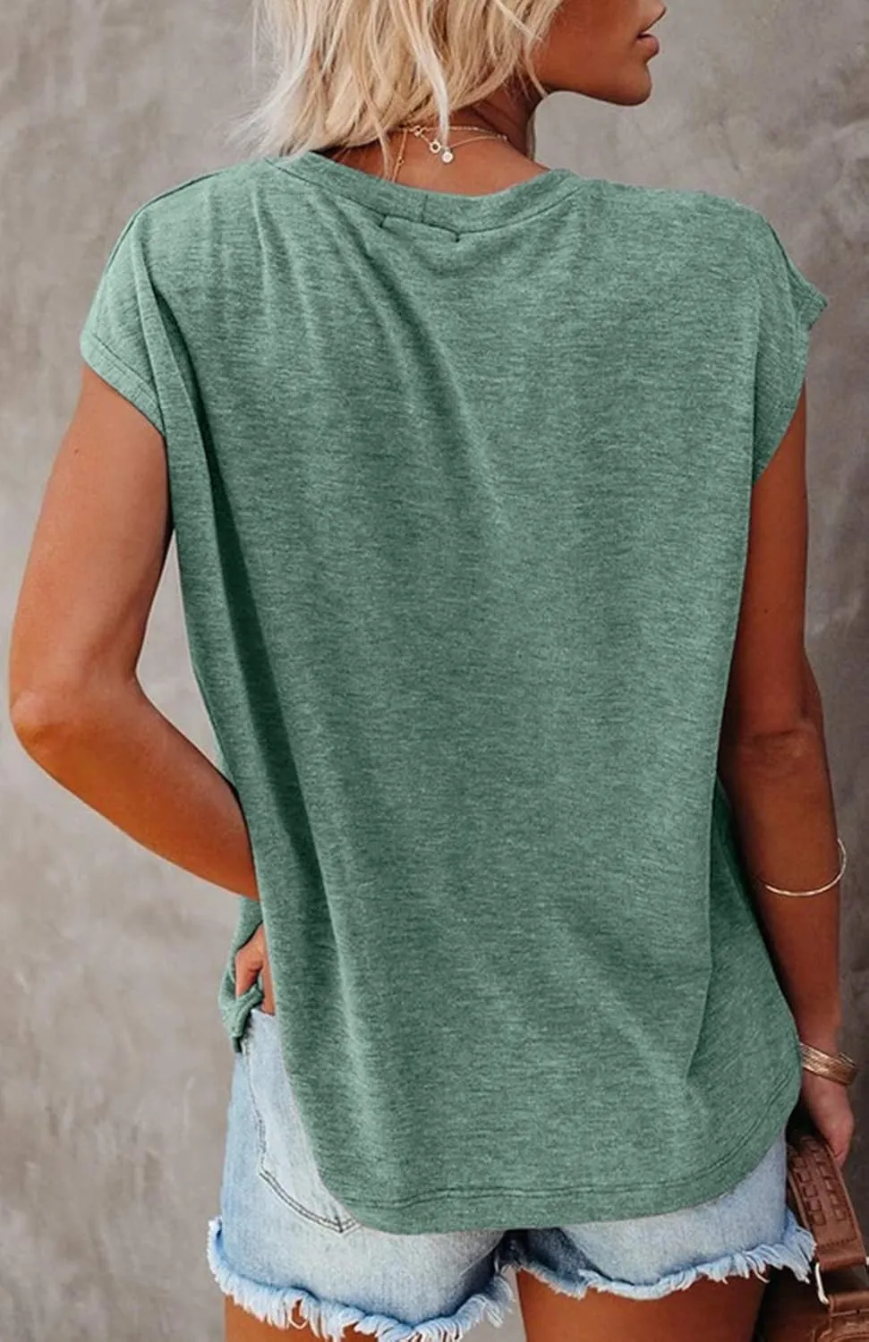 MIROL Women's Short Sleeve Tunic Tops 2025 Basic Loose T Shirts Solid Color Batwing Sleeve Casual Tee