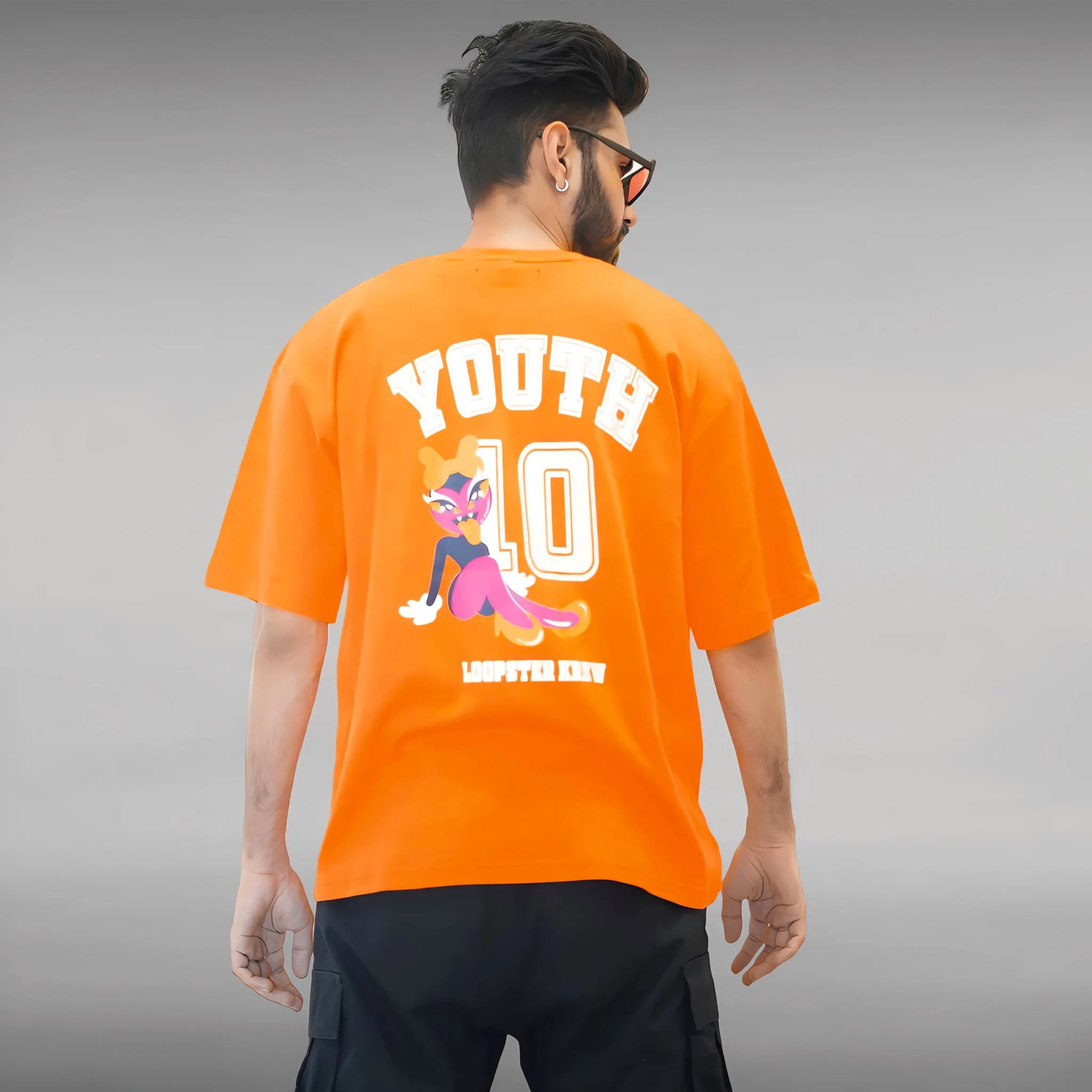 Orange Unisex Youth 10 Relaxed Fit T-shirt
