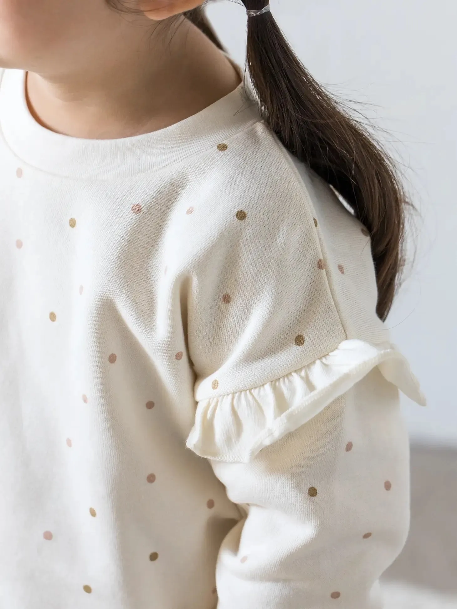 Polka Dot Ruffle Sweatshirt