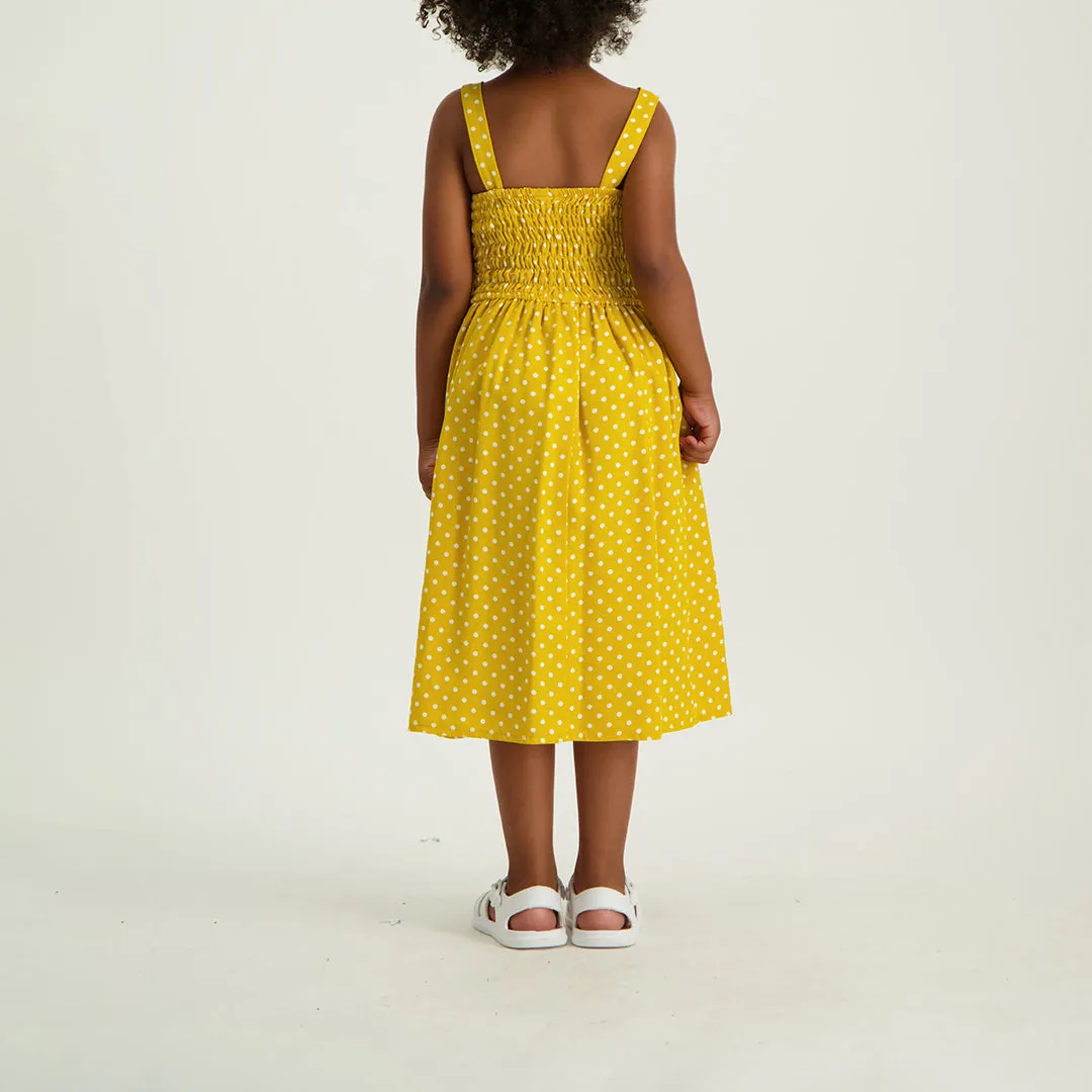 Polka Dot Smocking Dress