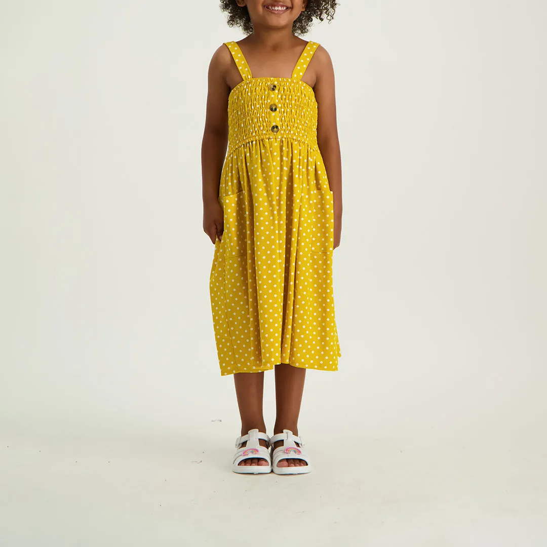 Polka Dot Smocking Dress