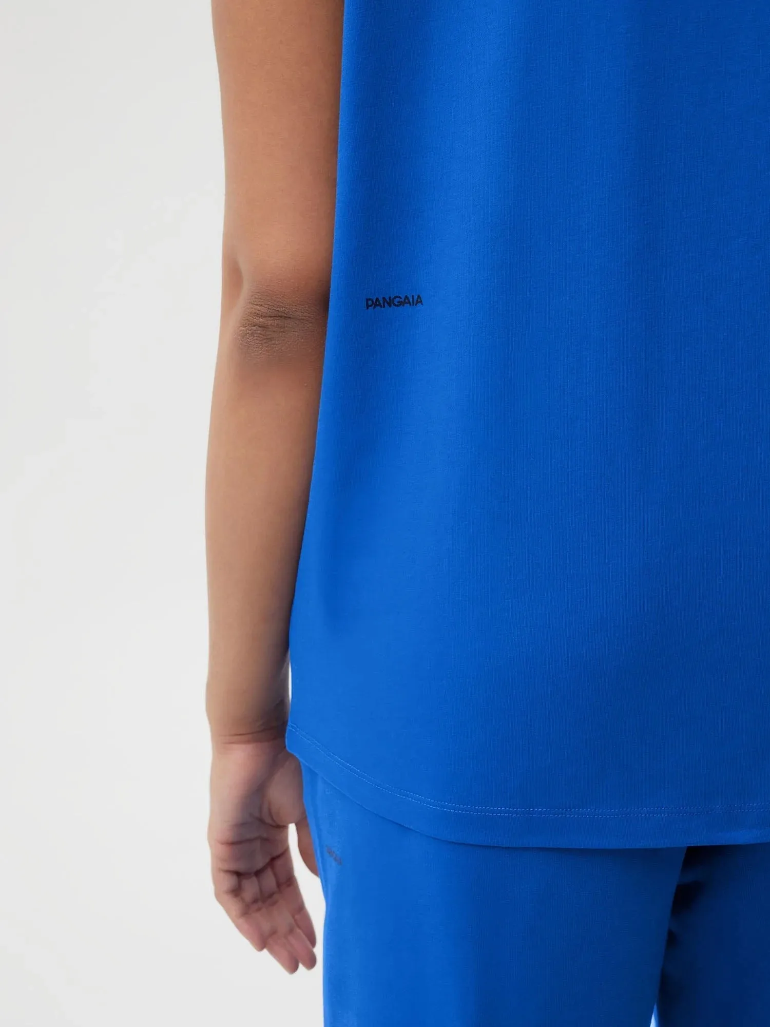 PPRMINT™ Organic Cotton Cropped Shoulder T-shirt Core—cobalt blue