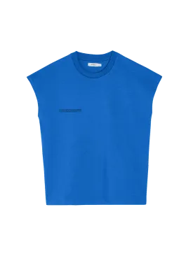 PPRMINT™ Organic Cotton Cropped Shoulder T-shirt Core—cobalt blue