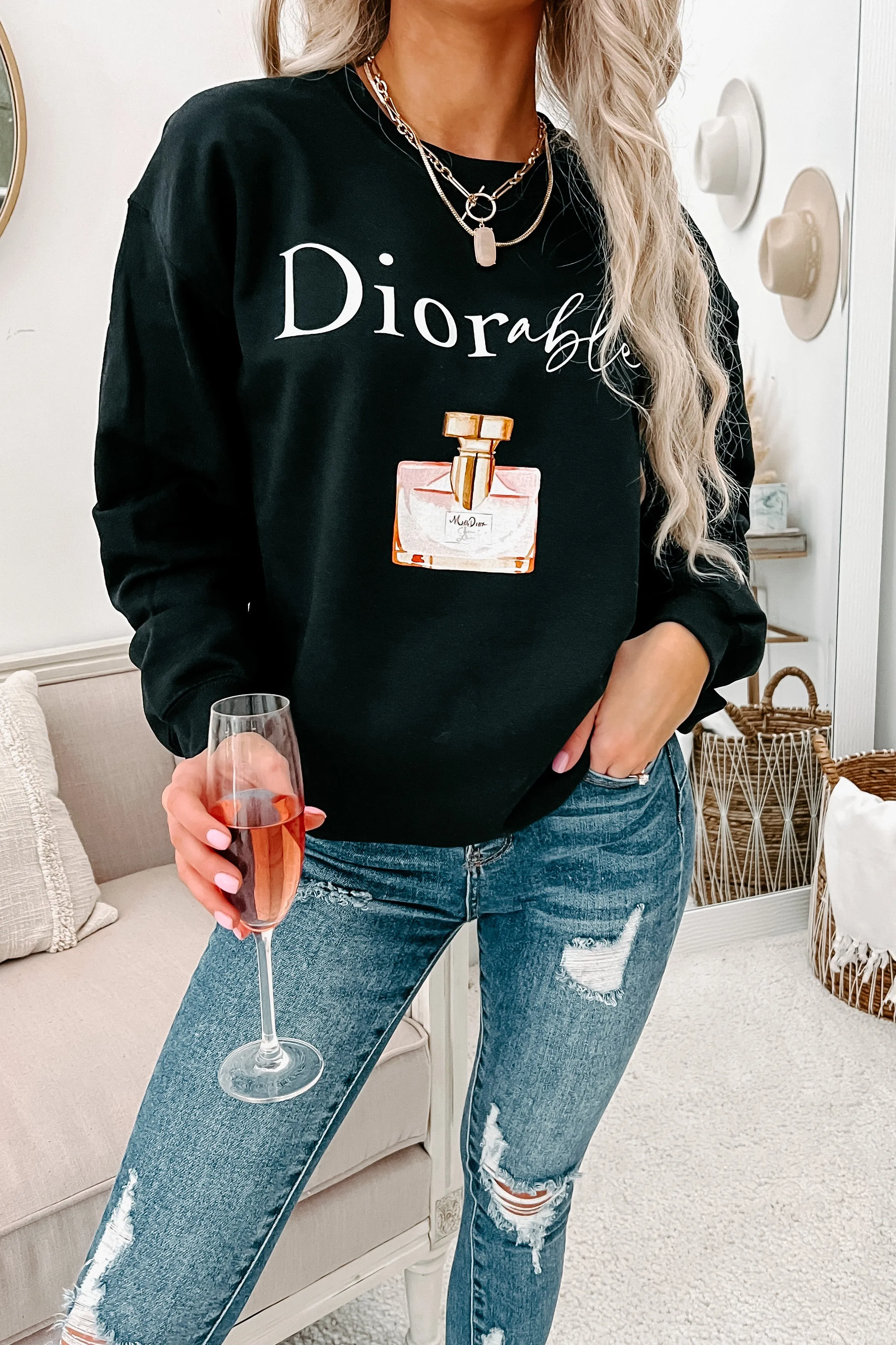 "Diorable" Parody Perfume Graphic Multiple Shirt Options (Black) - Print On Demand
