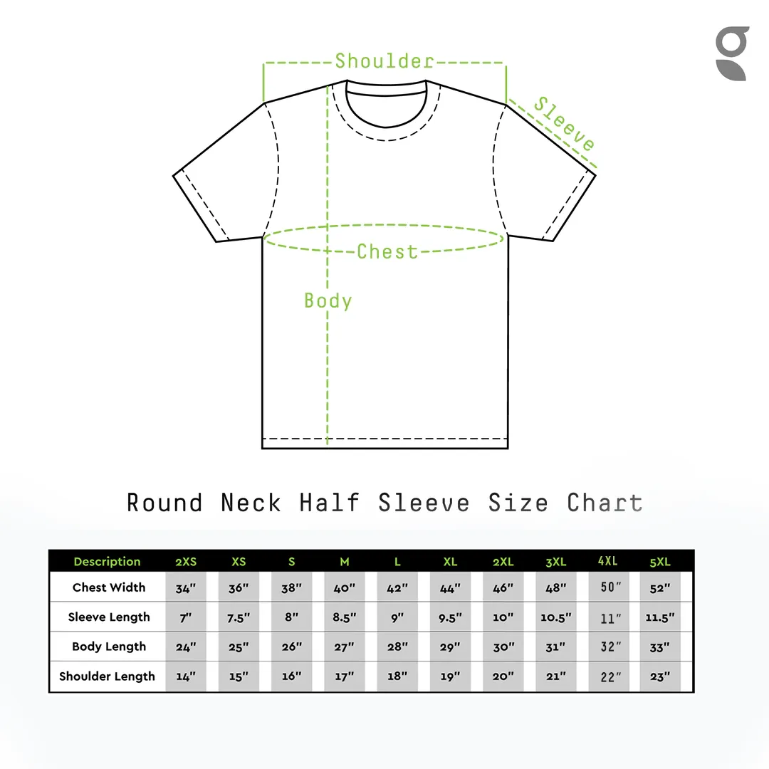 Round Neck Brown Yellow Melange Half Sleeve
