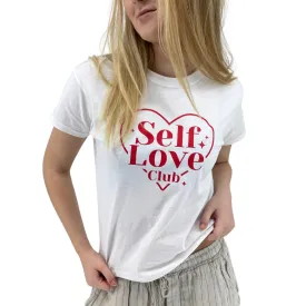 SELF LOVE CLUB, BABY TEE - HVID