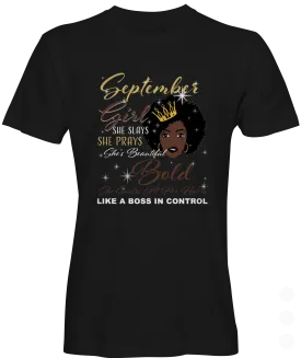 September Girl Birthday Graphic Ladies T-shirt