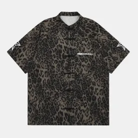 Star | Knot Button Leopard Print Polo T-Shirt