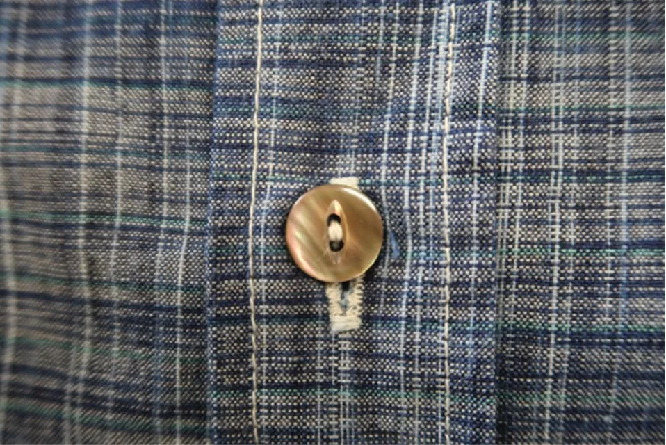 Optimized title: Blue Indigo Kasuri Work Shirt made from Sugar Cane - SC29264