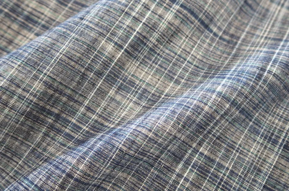 Optimized title: Blue Indigo Kasuri Work Shirt made from Sugar Cane - SC29264