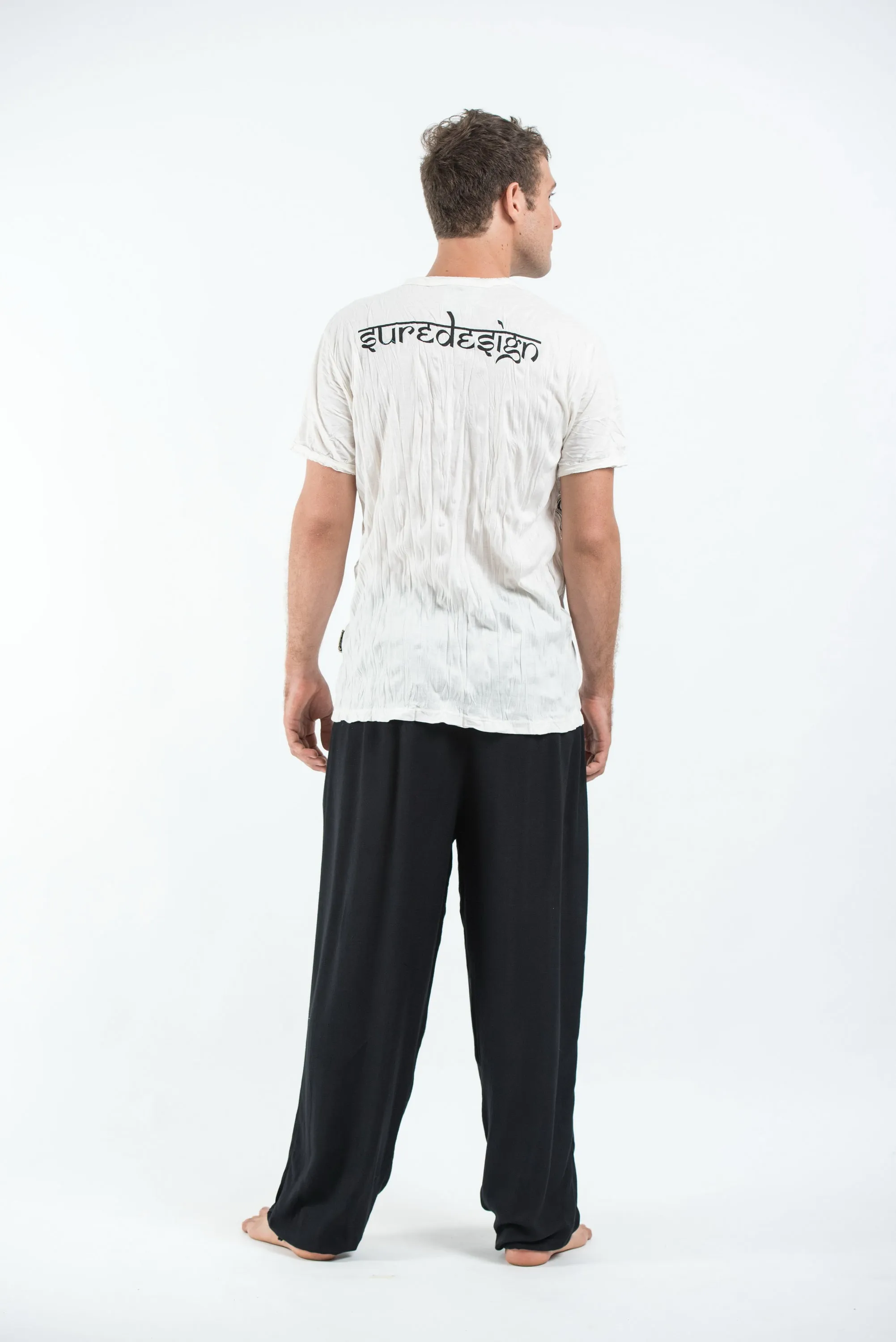 Sure Design Men's Meditation Buddha T-Shirt White