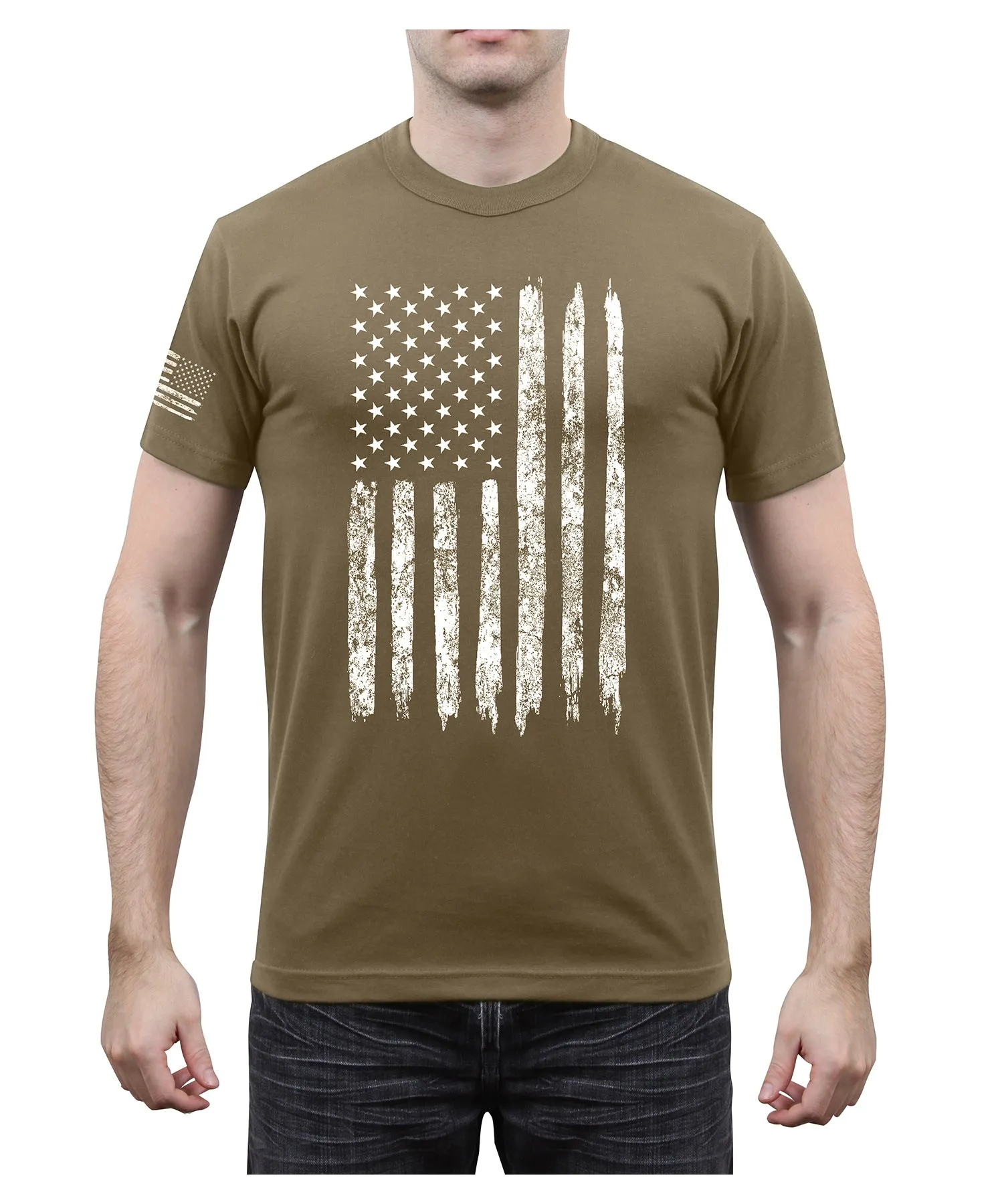 T-Shirt: Distressed US Flag Athletic Fit