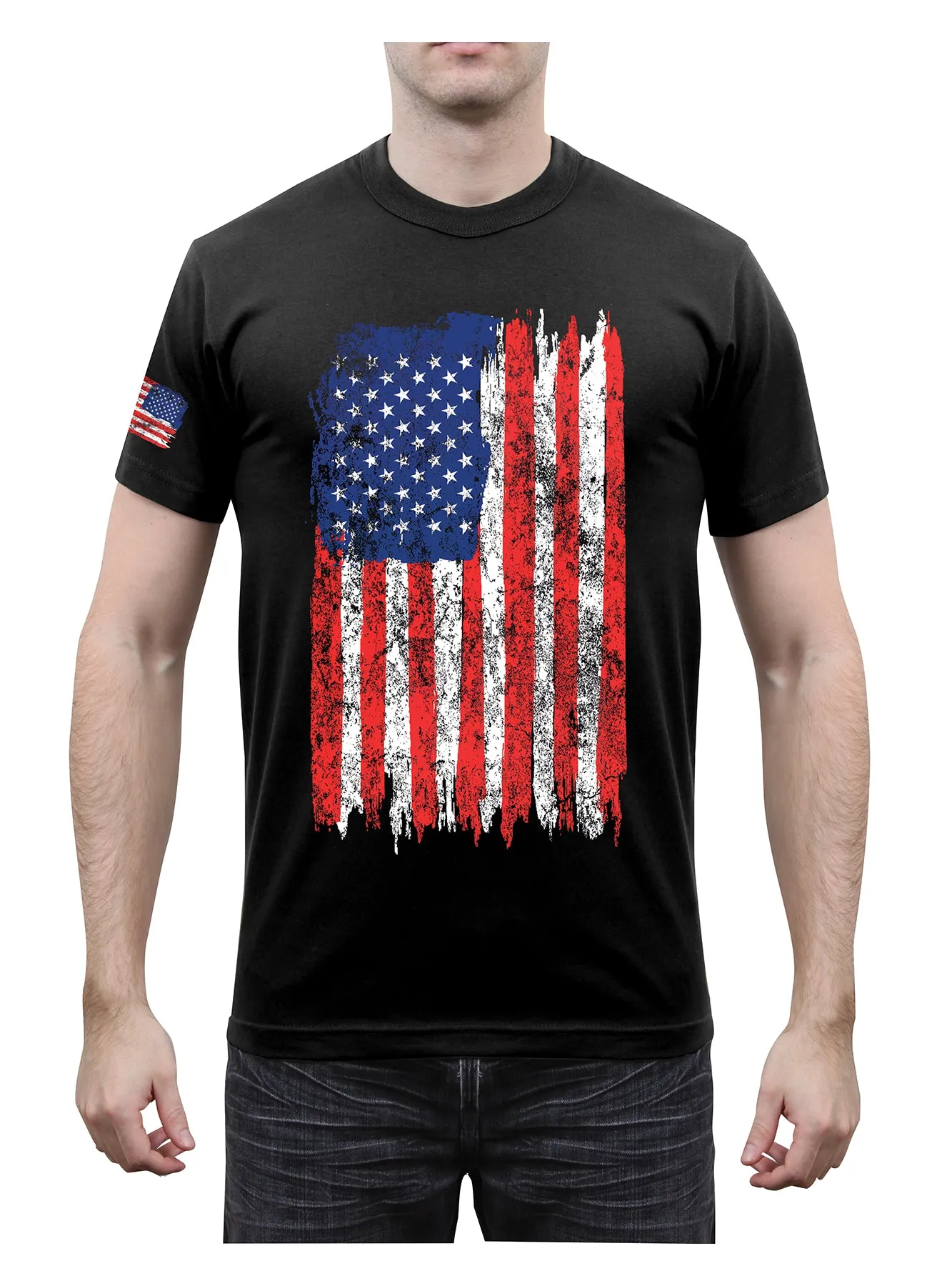 T-Shirt: Distressed US Flag Athletic Fit