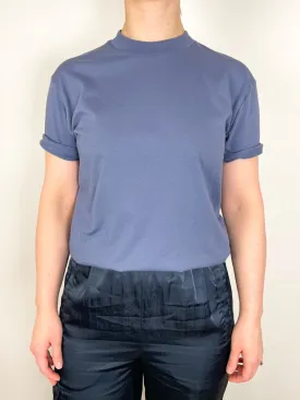 T Shirt Program Mock Neck Unisex T in Dusty Navy