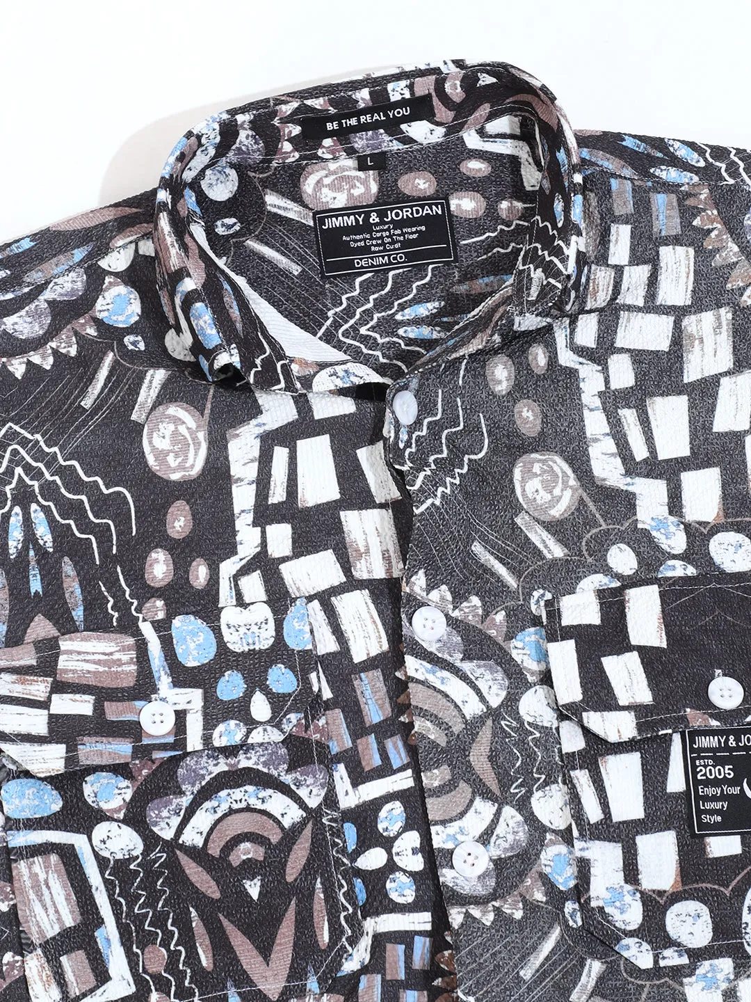 Teal Digital Print Shirt