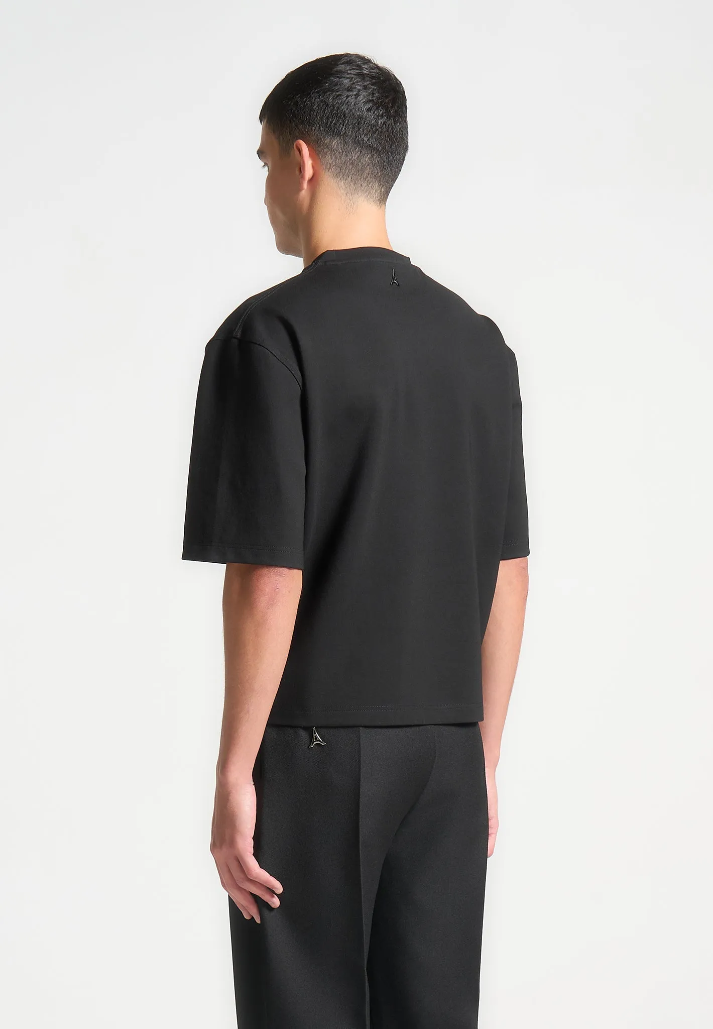 Éternel Boxy Cropped T-Shirt - Black