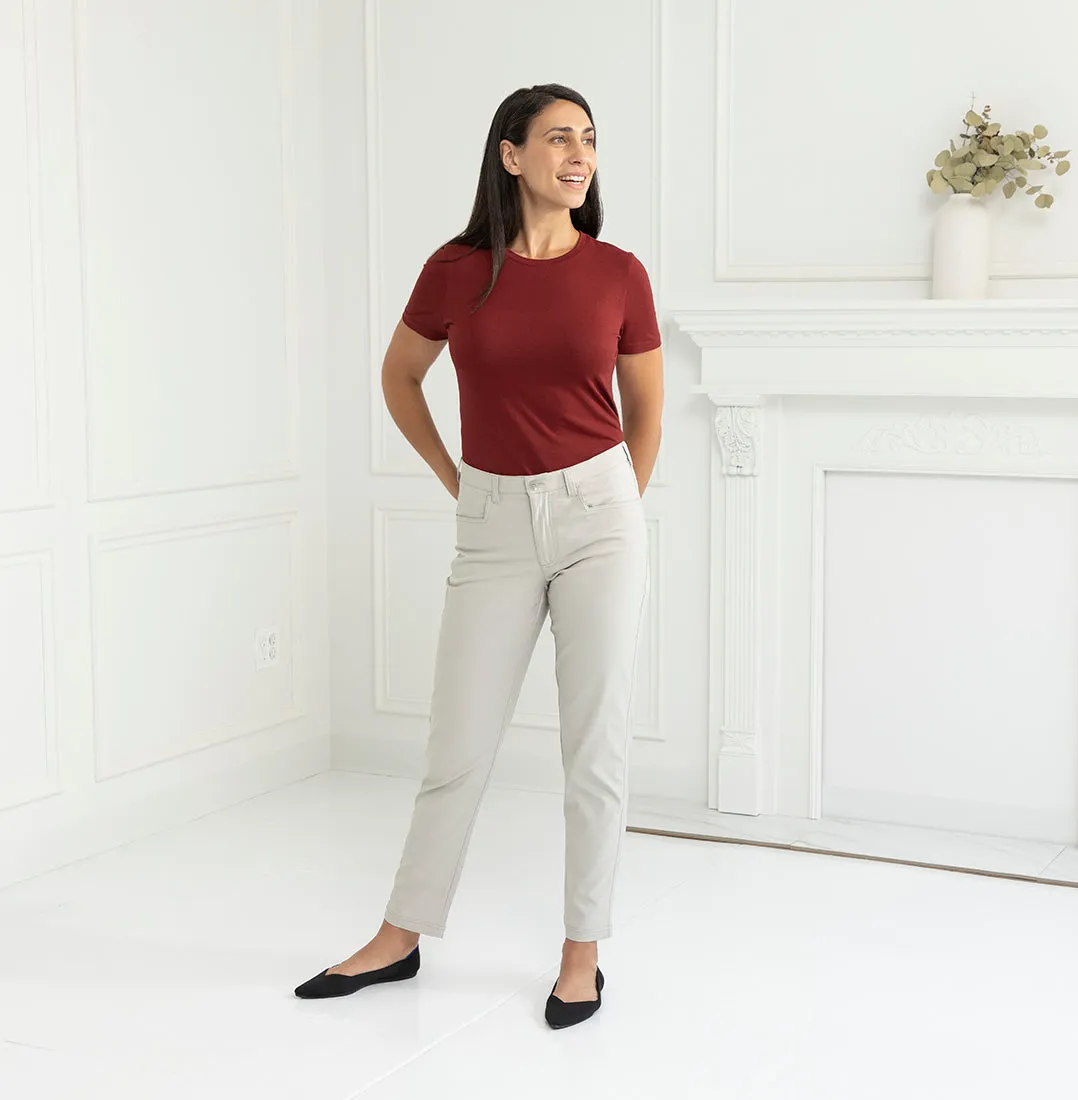 Threshold Crew Neck T-Shirt Standard Fit - Deep Maroon