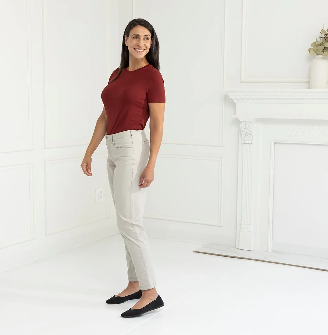 Threshold Crew Neck T-Shirt Standard Fit - Deep Maroon
