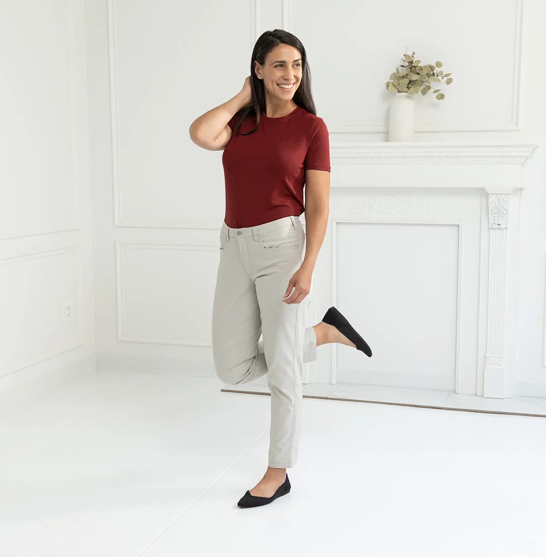 Threshold Crew Neck T-Shirt Standard Fit - Deep Maroon