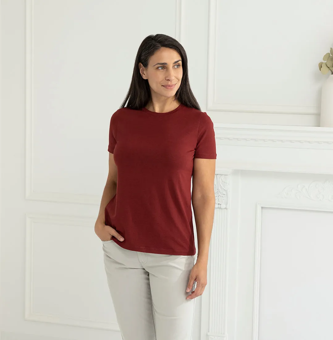 Threshold Crew Neck T-Shirt Standard Fit - Deep Maroon