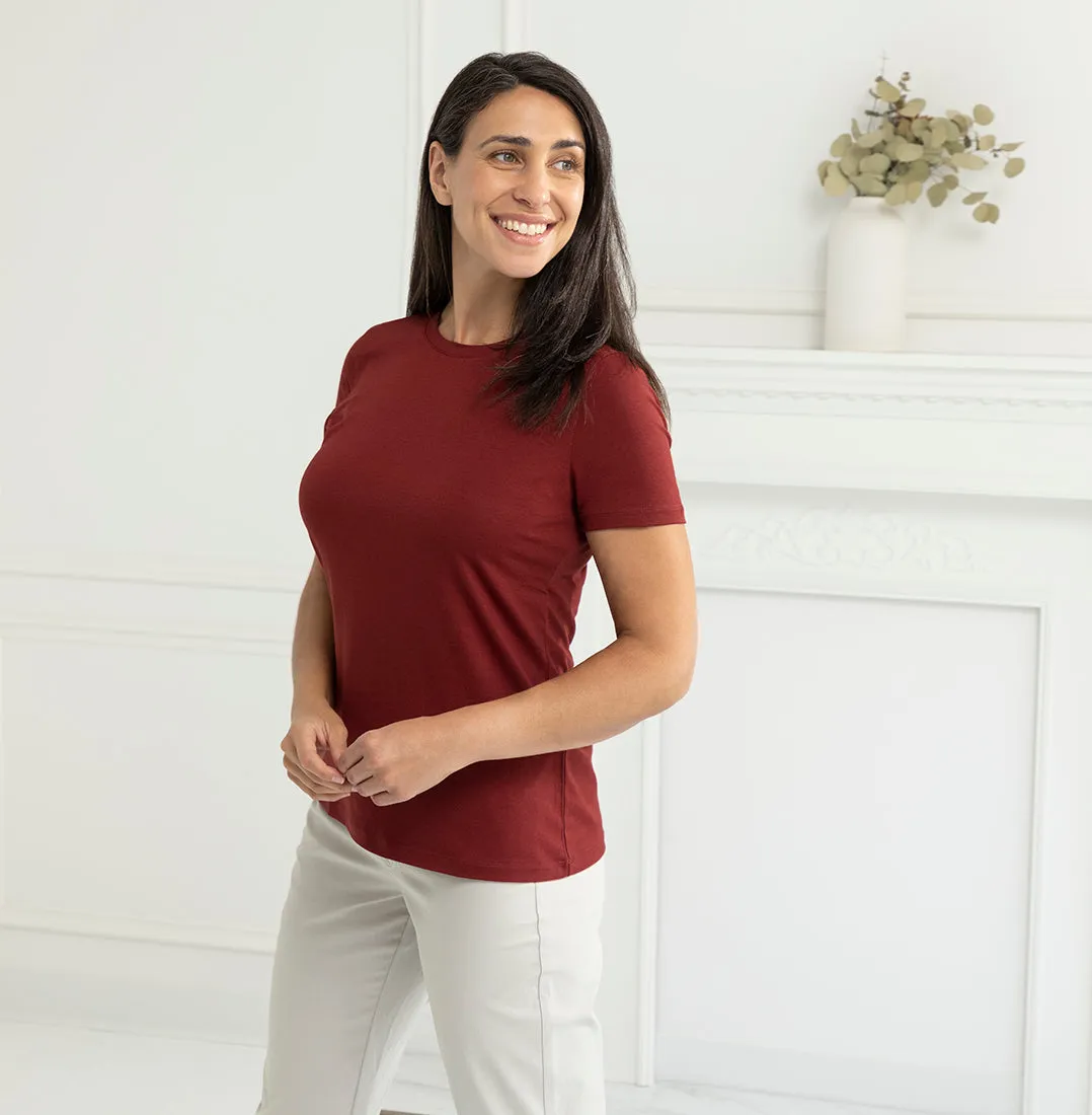 Threshold Crew Neck T-Shirt Standard Fit - Deep Maroon