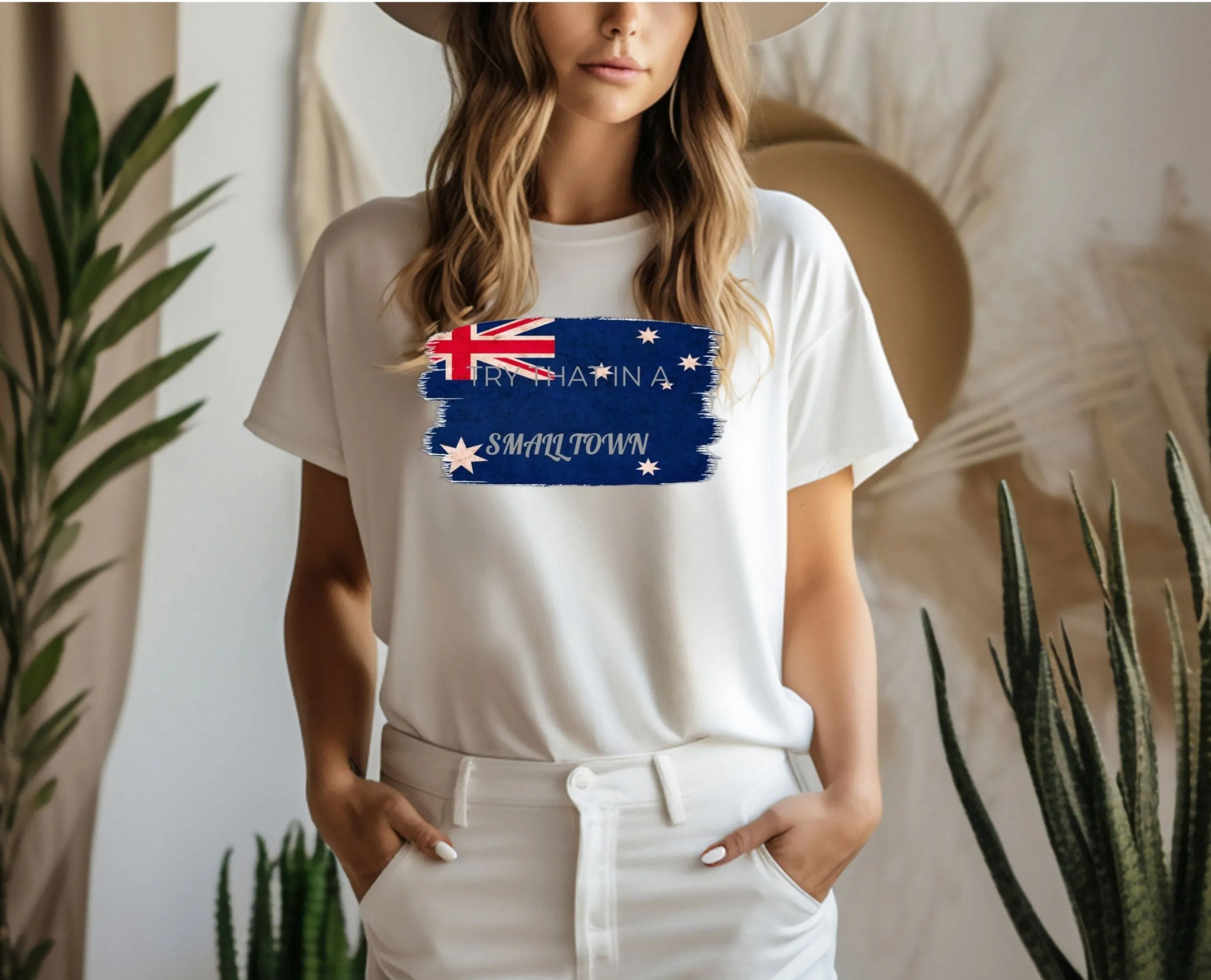 Try that in a Small Town - Australian Flag T-Shirt, Music T-Shirt, Festival T-Shirt, Concert T-Shirt, Small Town, Australian Flag