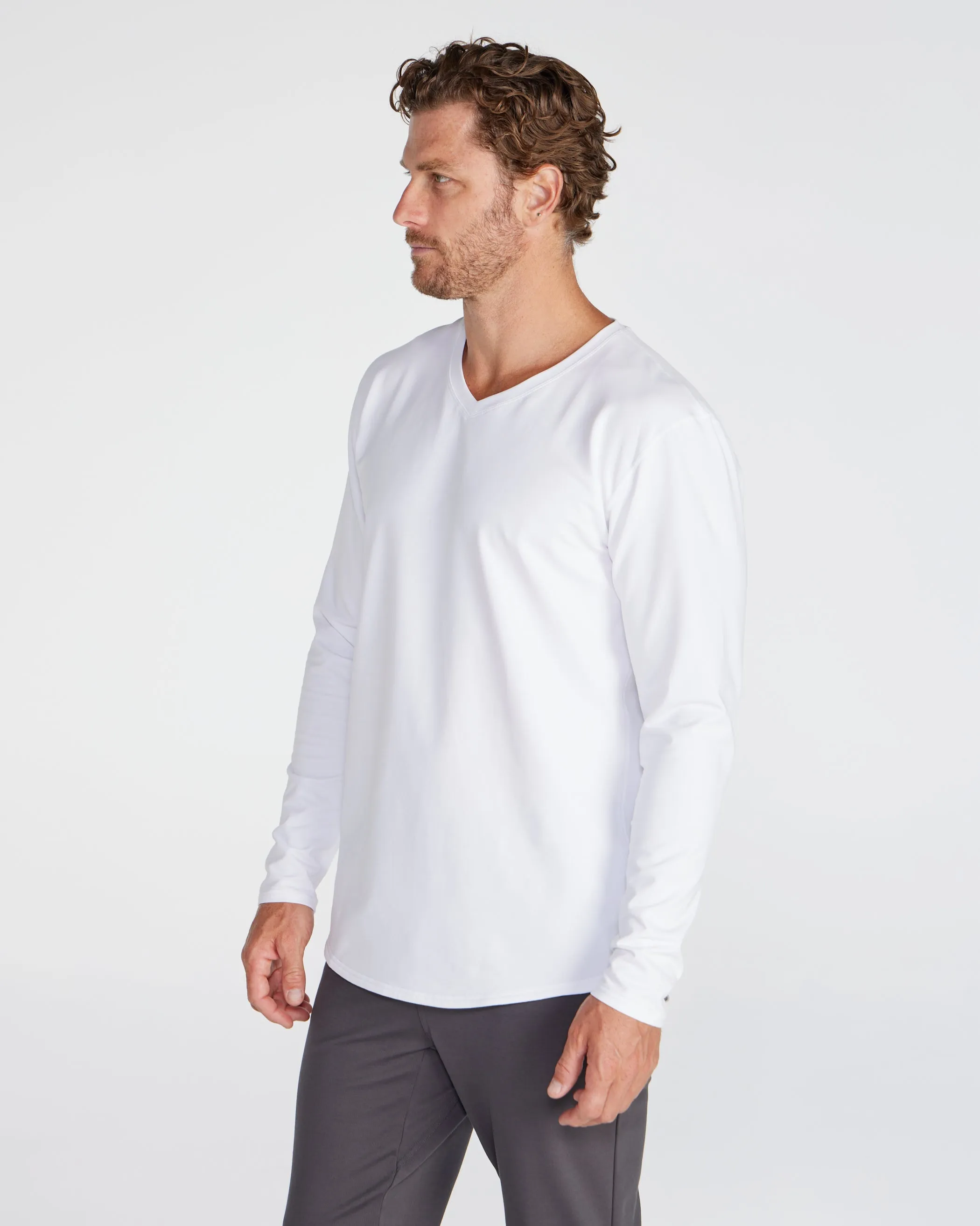 V-Neck Long Sleeve Drop-Cut: LUX