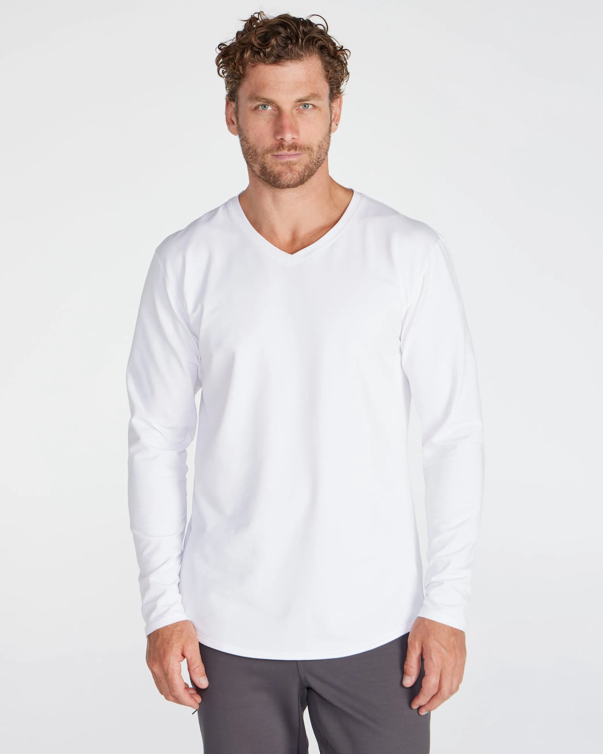 V-Neck Long Sleeve Drop-Cut: LUX