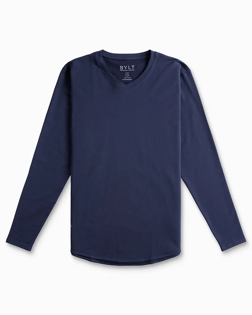 V-Neck Long Sleeve Drop-Cut: LUX