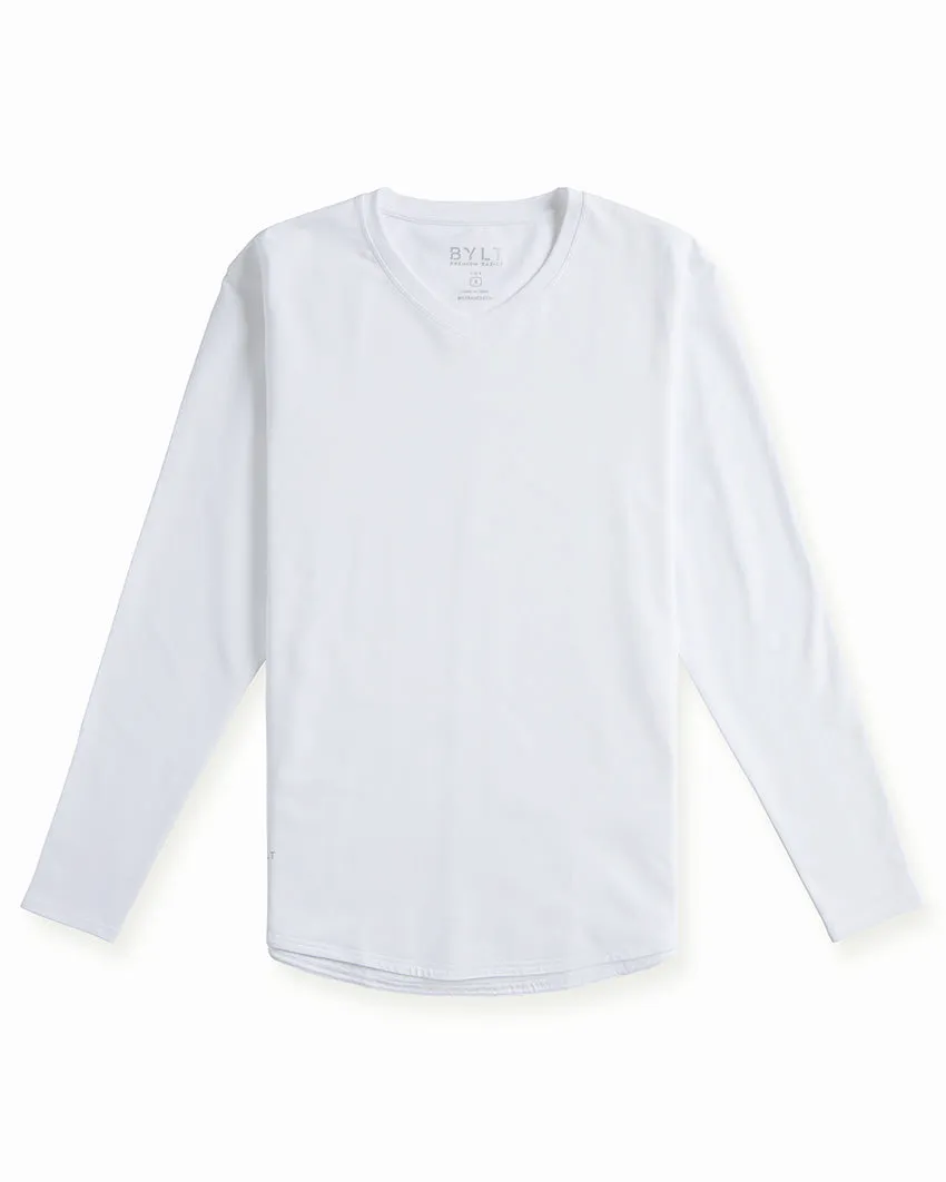 V-Neck Long Sleeve Drop-Cut: LUX