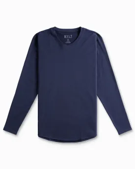 V-Neck Long Sleeve Drop-Cut: LUX