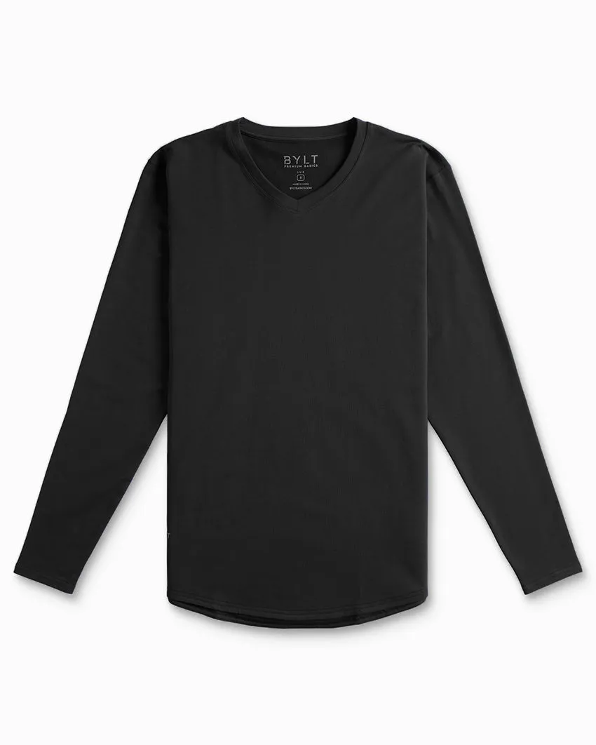 V-Neck Long Sleeve Drop-Cut: LUX