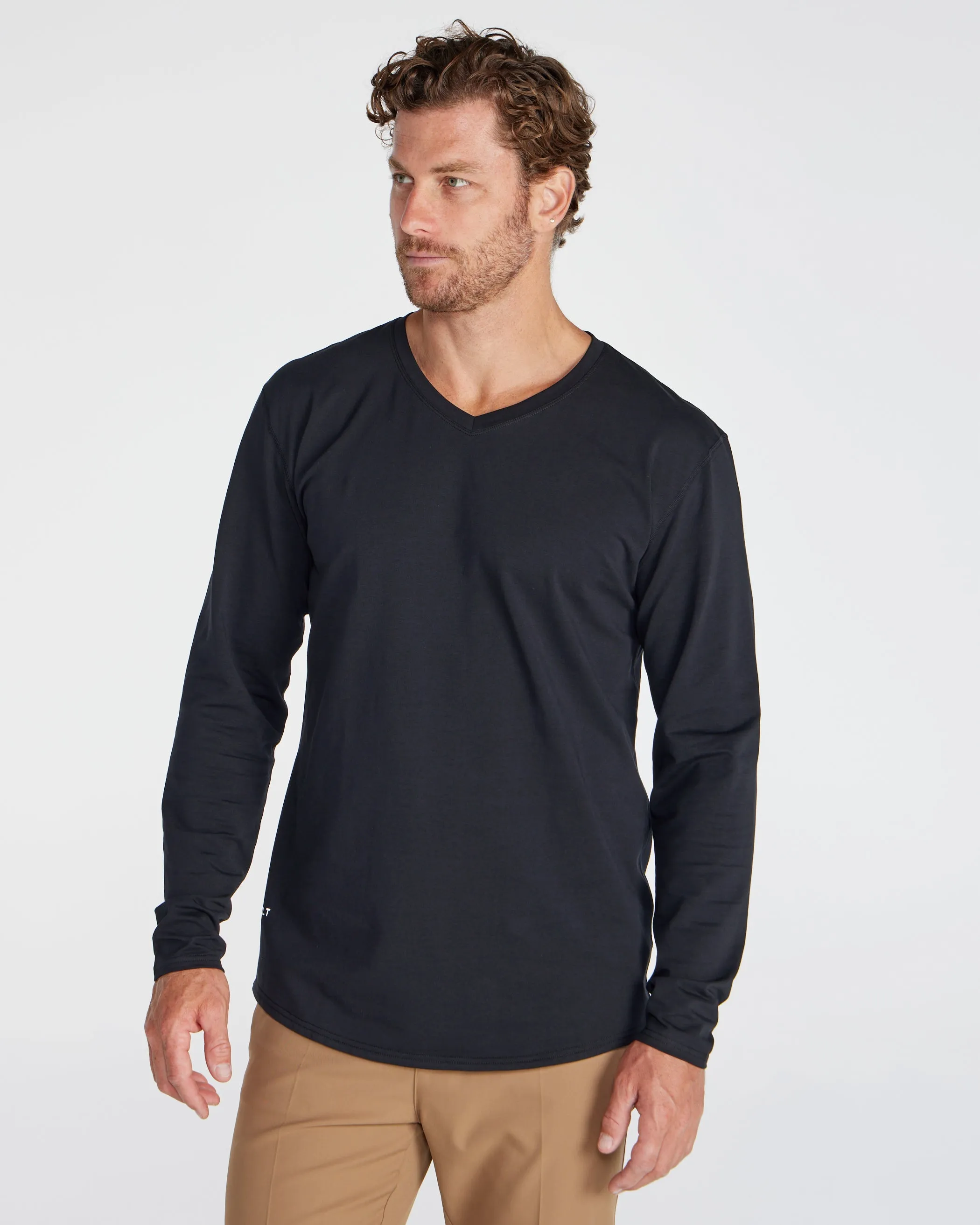 V-Neck Long Sleeve Drop-Cut: LUX