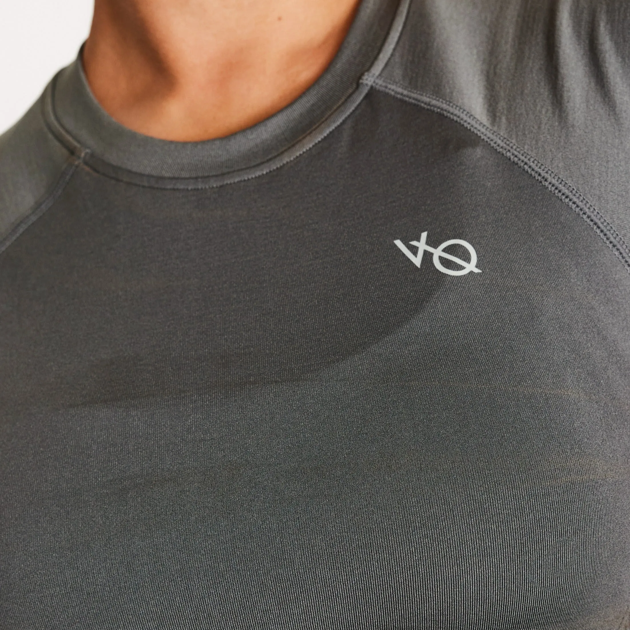 Vanquish Elevate Seamless Dark Olive Cap Sleeve Cropped T Shirt