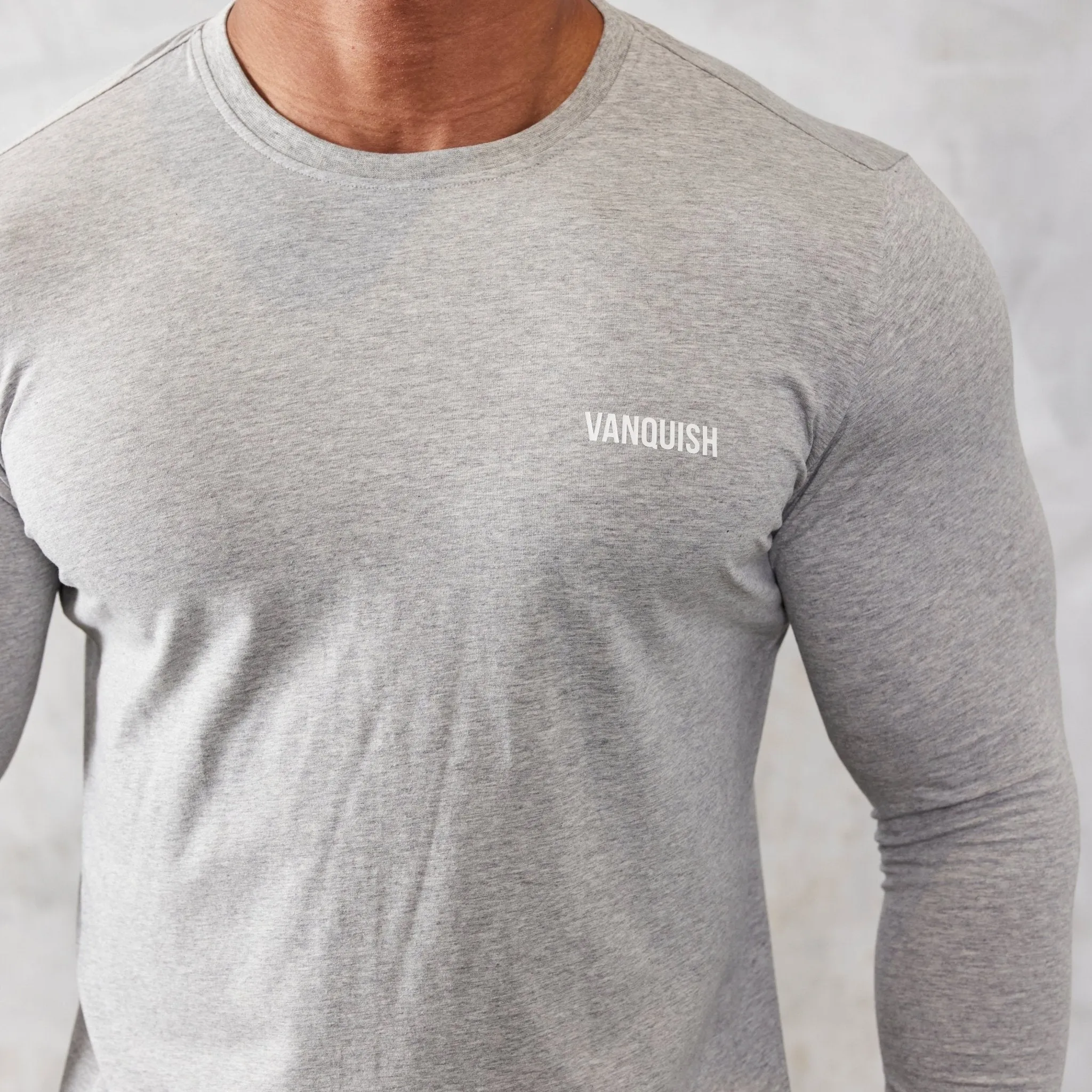 Vanquish Essential Grey Slim Fit Long Sleeve T Shirt