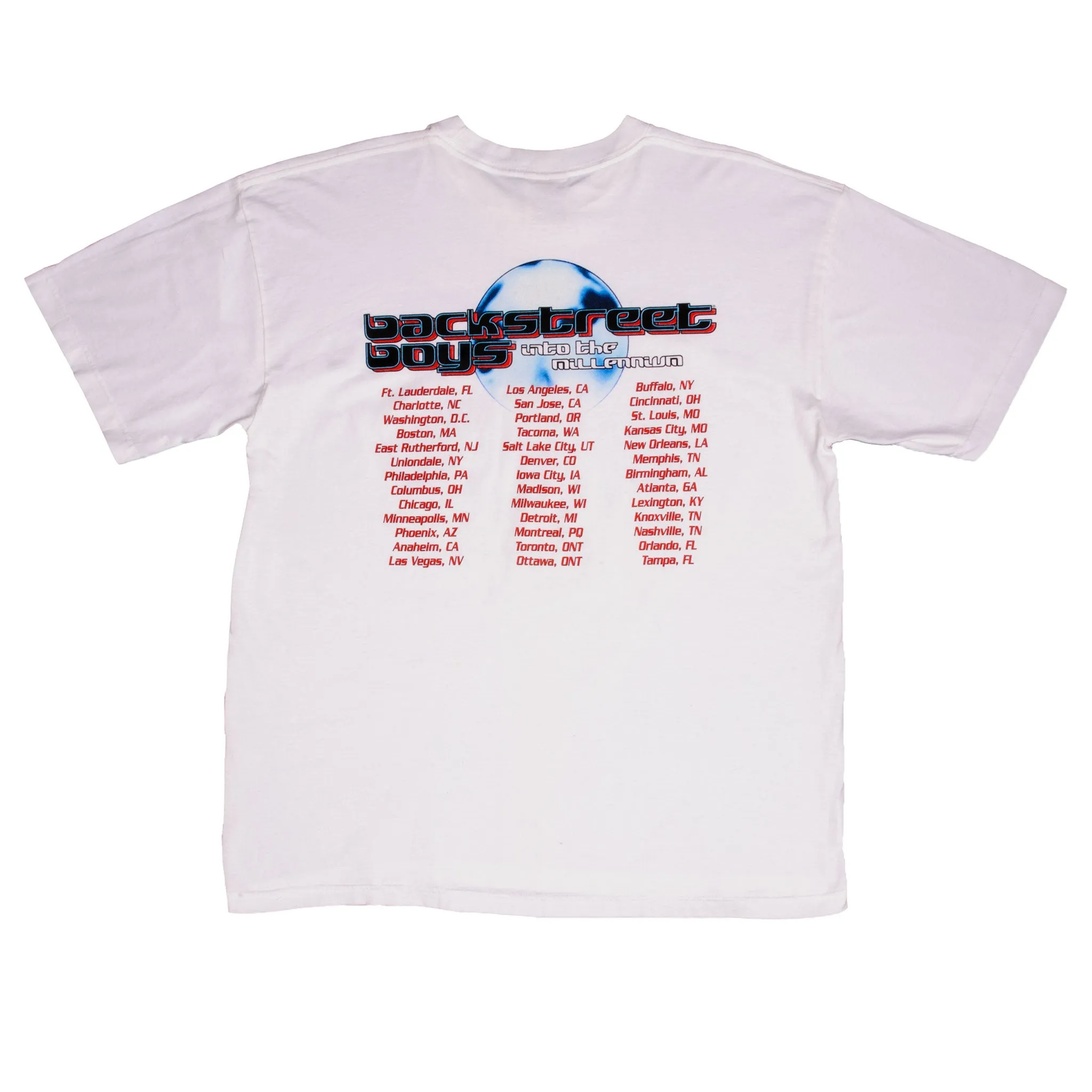VINTAGE BACKSTREET BOYS MILLENNIUM TOUR TEE SHIRT 1999 2000 SIZE XL