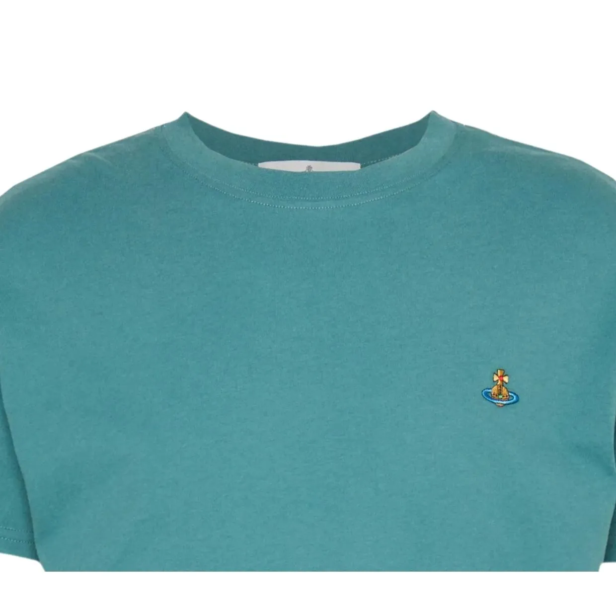 Vivienne Westwood Embroidered Orb Logo Teal T-Shirt