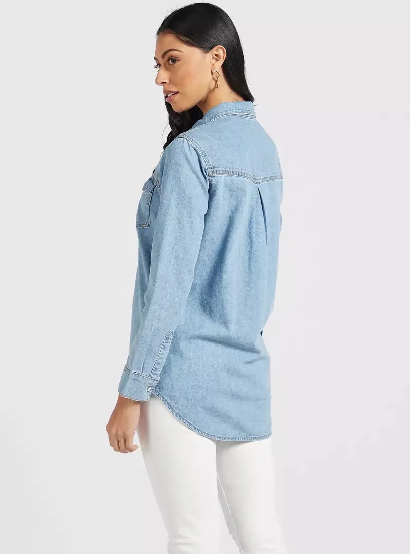 Women's Freya Gold Denim Shirt - Mavi
