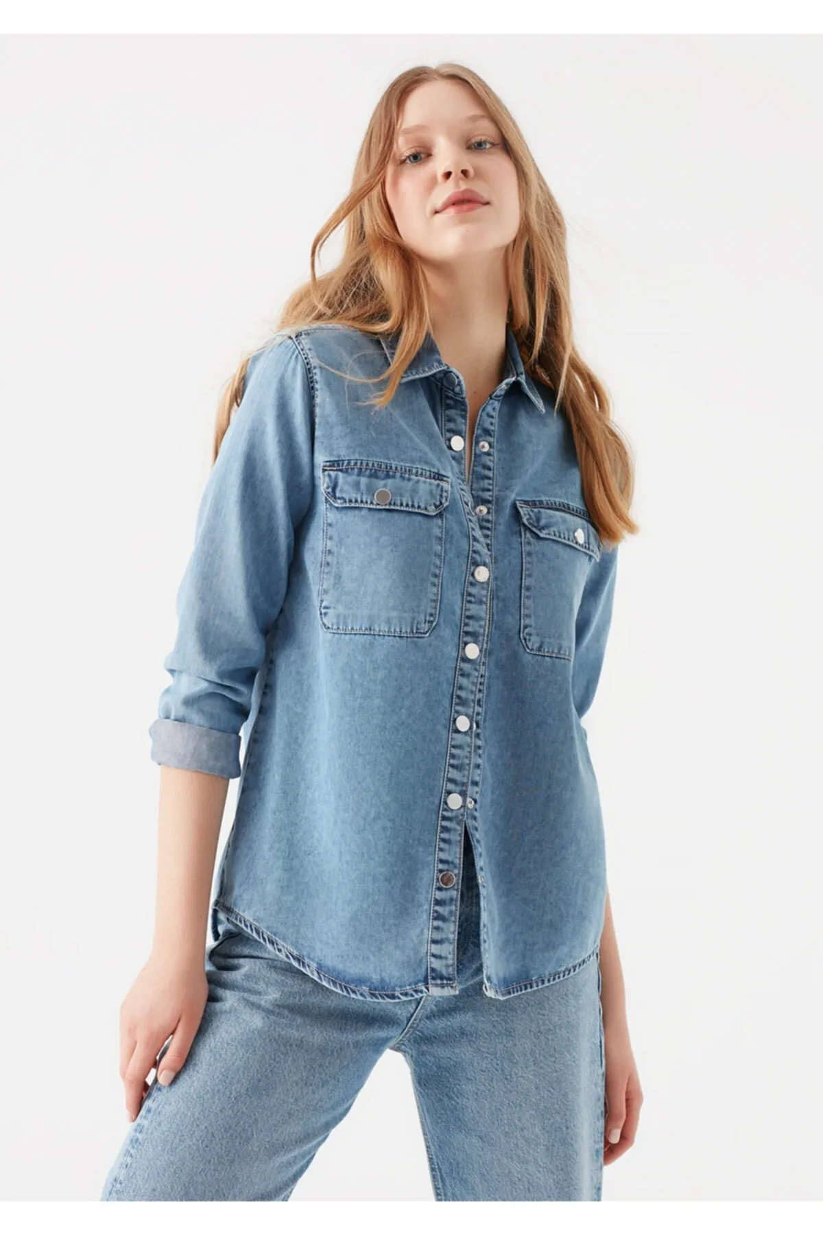 Women's Freya Gold Denim Shirt - Mavi
