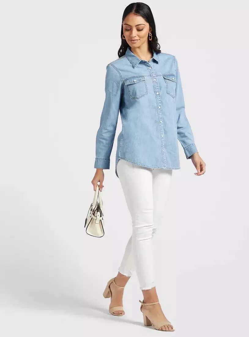 Women's Freya Gold Denim Shirt - Mavi