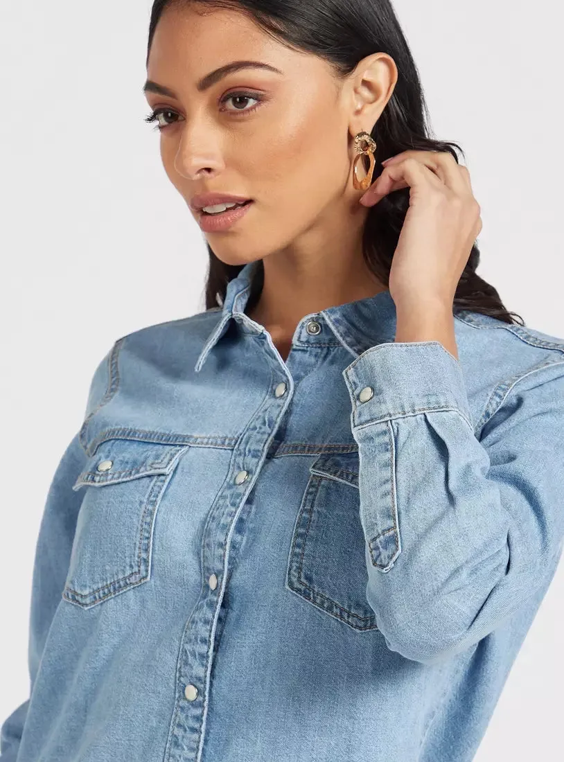 Women's Freya Gold Denim Shirt - Mavi