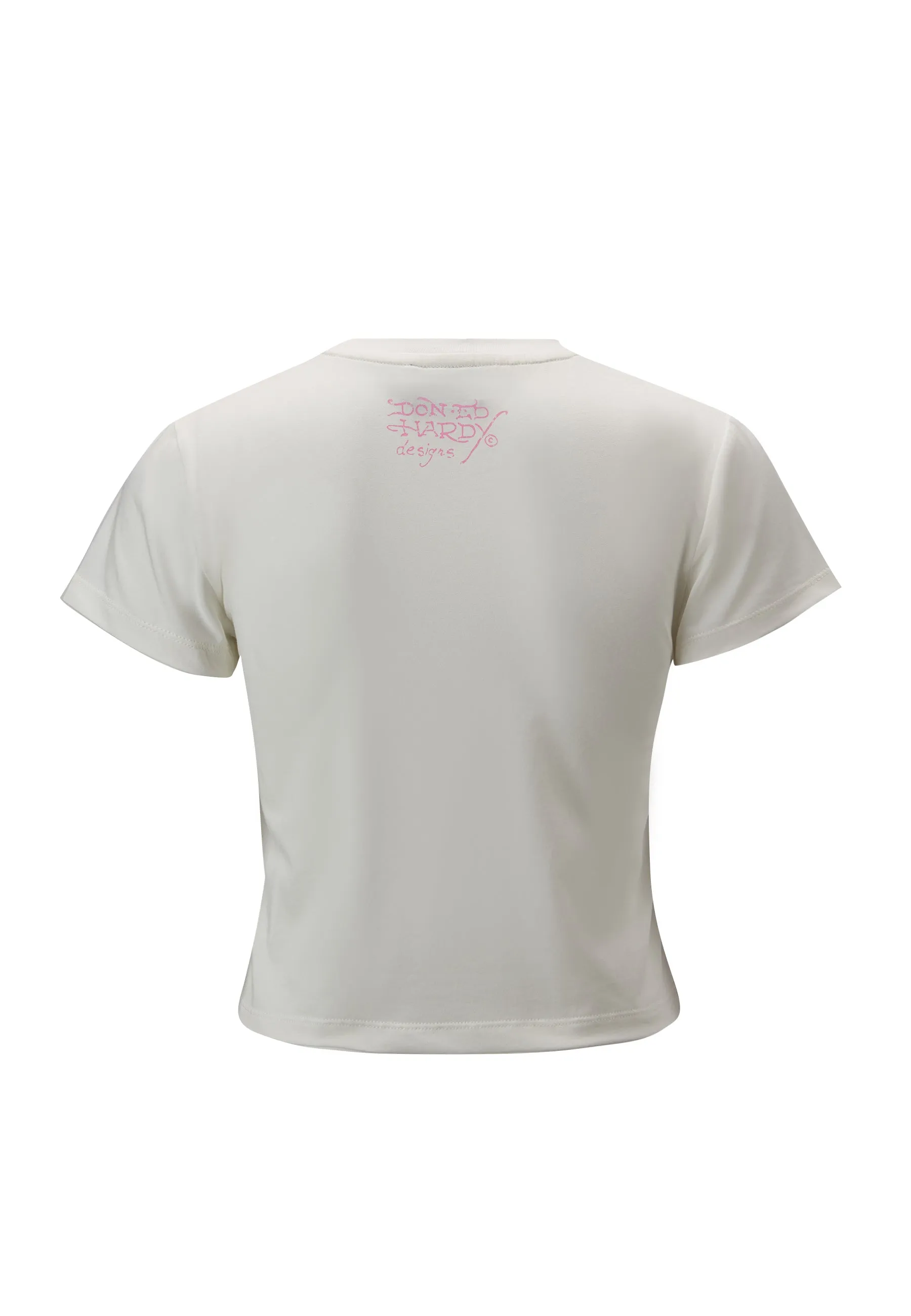 Womens Vintage Burning Cross Baby T-Shirt - White